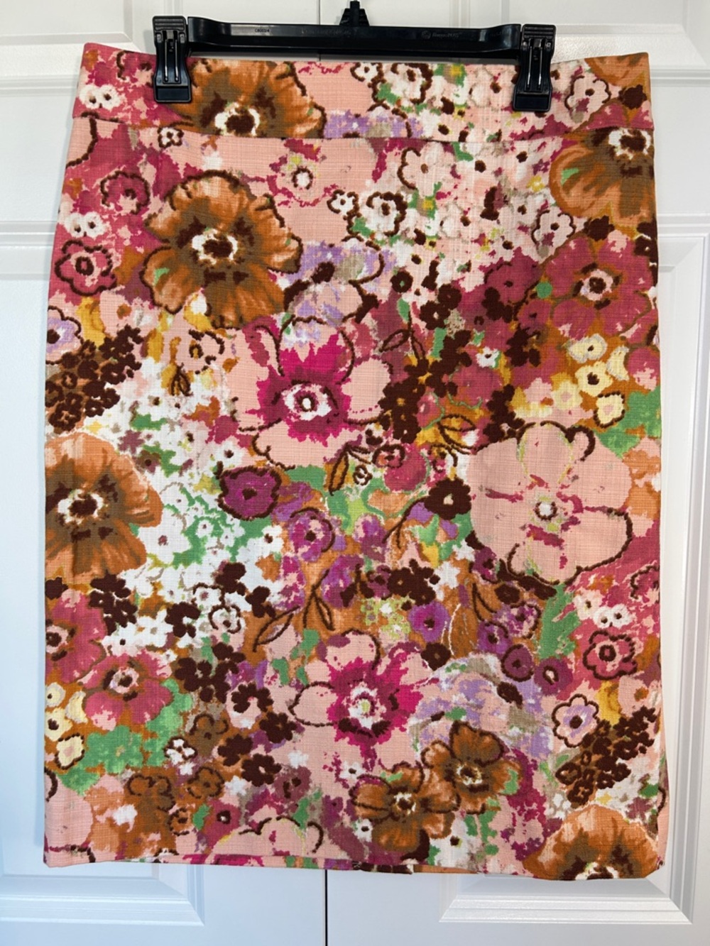 Floral Print Pencil Skirt - Pink Multi
